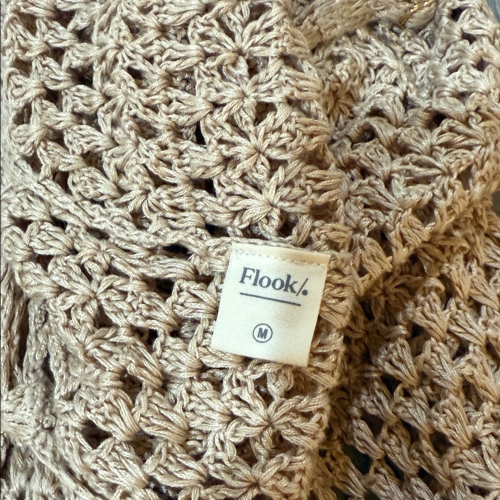 Beige Crochet Knit dress by Flook size medium - Picture 5 of 7
